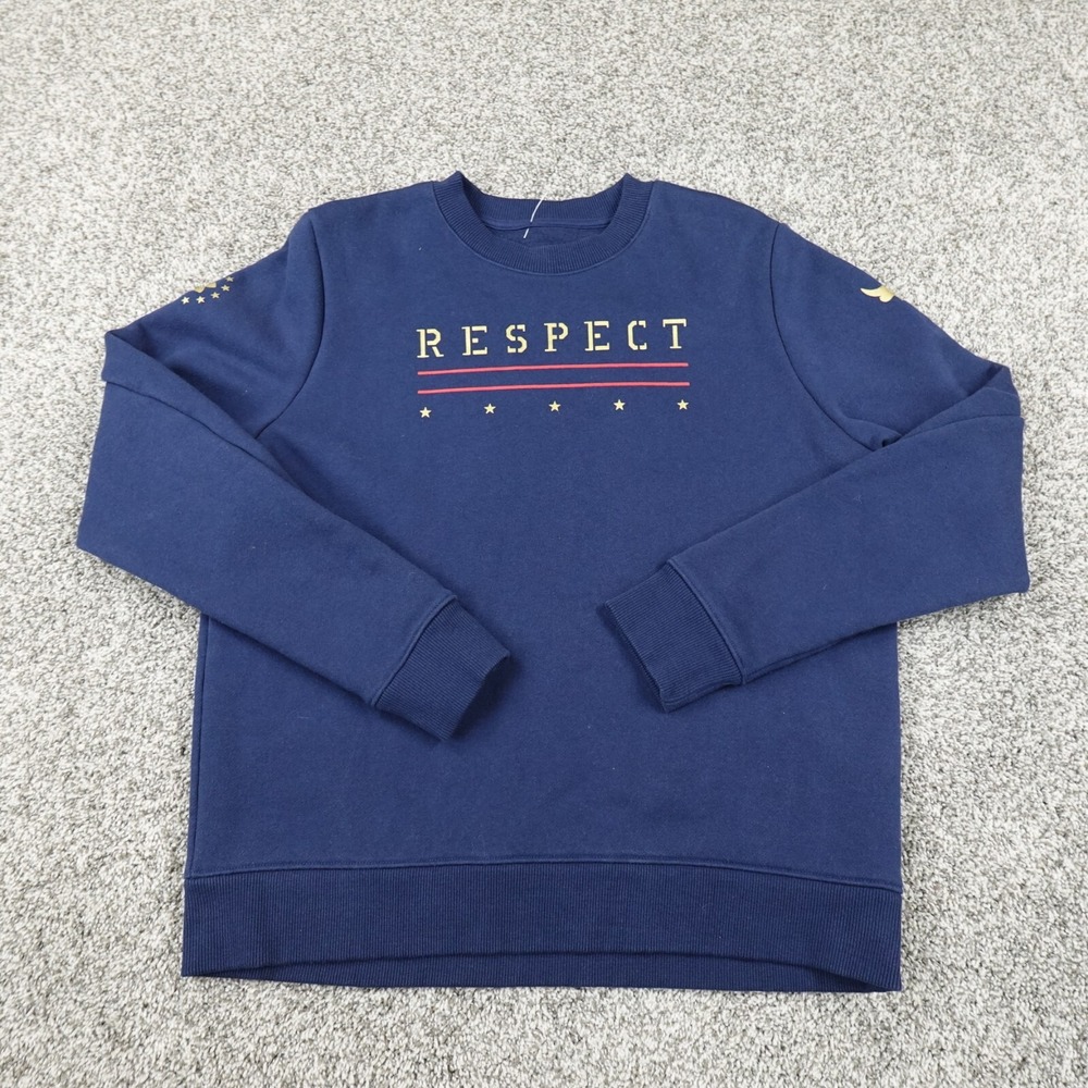 Under Armour‎ Sweater Womens L Blue Loose Logo Project Rock Crewneck Sweatshirt